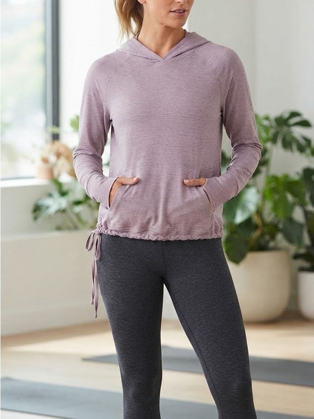Kyodan Heathered Light Lavender Hooded Top